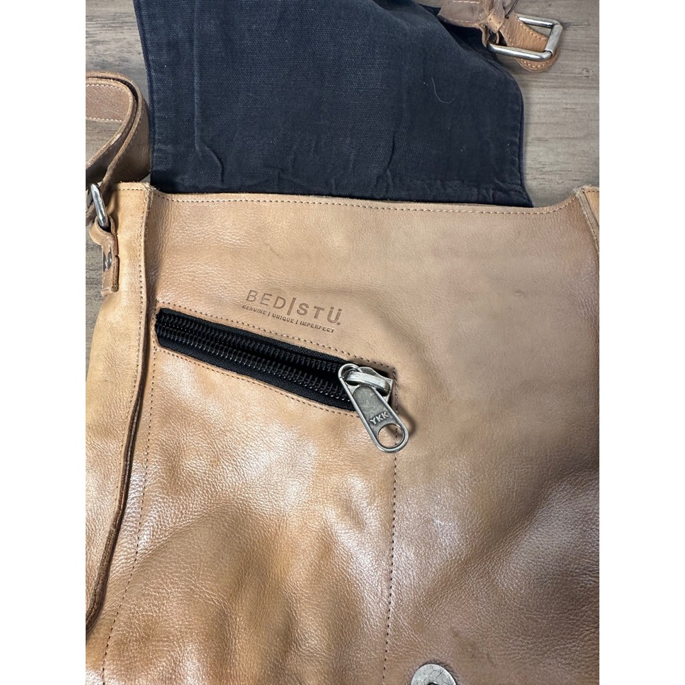 Bed Stu Venice Beach Crossbody Leather Purse Bag Distressed Brown Hobo Boho - Picture 5 of 13